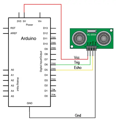 HC-SR04 Circuit Schematic